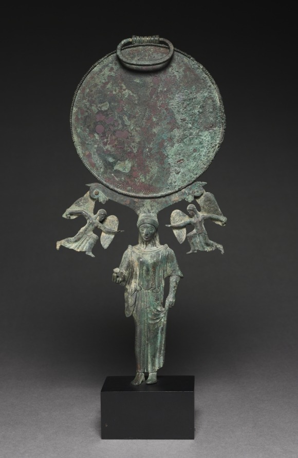 theancientwayoflife:~ Mirror. Date: ca. 470-460 B.C. Place of origin: Greece, Sicyon(?)