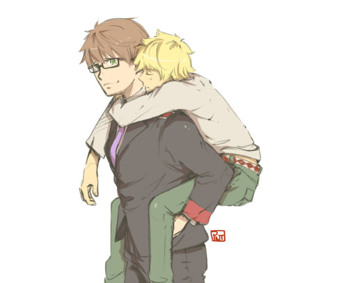 pameladraws:  Kazuma being a big bro (and a senpai) to Yukine warms my cold and dark heart. “bites knuckles to hold in the tears” 