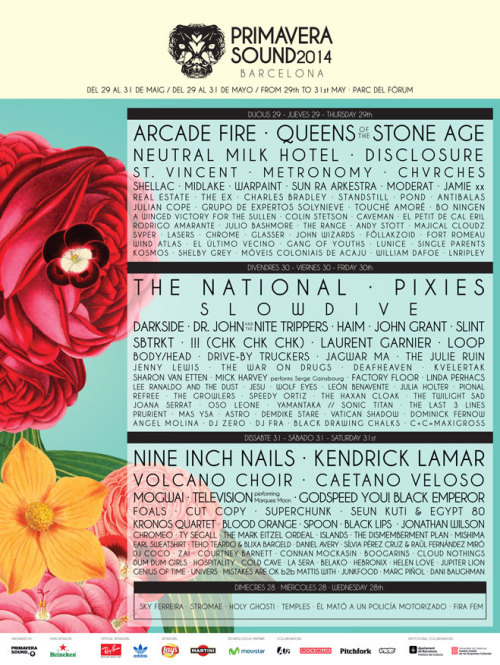 Barcelona: We’re coming to Primavera Sound Festival 29-31 May. Passes available at http://www.