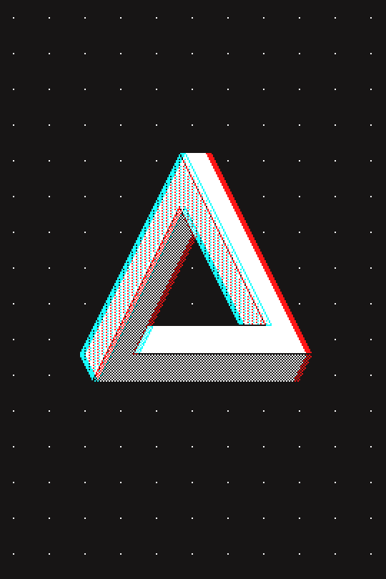 The Penrose Triangle in 3DDon your stereoscopic red/cyan glasses for full effect.