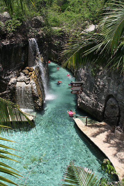 conflictingheart - Floating down the river of Xcaret, Riviera...