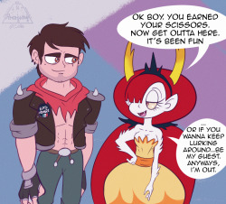 chillguydraws: amoniaco-de-setubal:  Here comes the ship. HERE COMES THE SHIP. (Also, I wanted to like, draw Hekapoo expressions, like OOC, and such) What else, what else…got lazy in some parts. The dialog is kinda meh. Marco’s a Bad Hombre, prepare