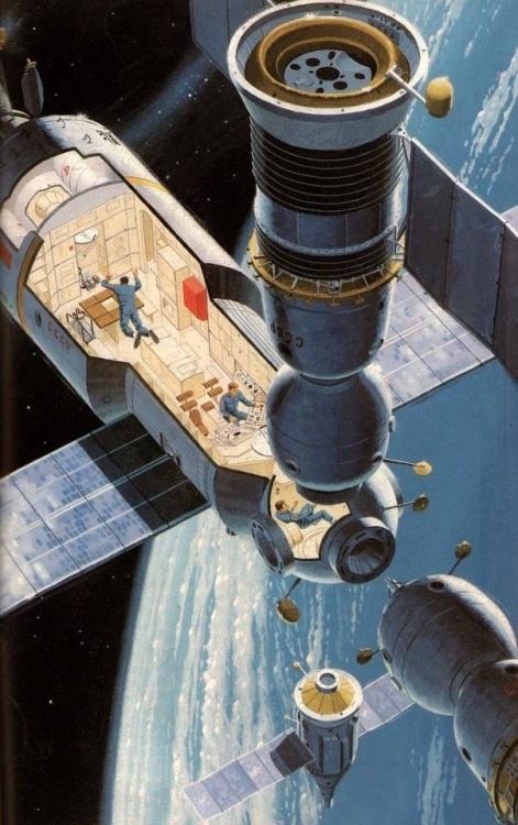 talesfromweirdland: “Atomic Era” sci-fi art by illustrator Pierre Mion.