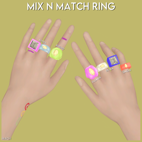 [mach] Mix n Match RingNew meshFemale17 Swatches / 8 Swatches(Extra)Specular mapHQ compatibleDOWNLOA