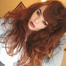 miss-deadly-red:  Little elf munchkin ❤️ im sorry to say this guys but im getting the Christmas feels 😬 #curvy #pale #pinup #vintage #retro #wingedliner #smokeyeyes #makeup #mua #wingedliner #contouring #curves #extremecurves #redhead #ginger #bangs