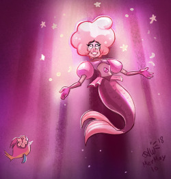 annamariaward:  “Wish I could be, Part of that world&quot; Pink Diamond wants to be part of earth world.Mermay number 10 (others on my instagram). 