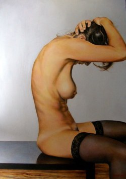 artbeautypaintings:  Nudo seduto - Bernardo