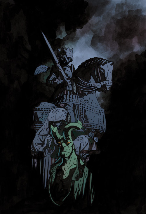 comicblah:Hellboy: The Wild Hunt #1-8 covers by Mike Mignola