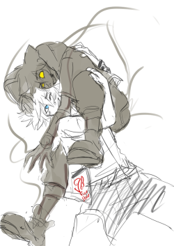 kingdomsaurushearts:  a rage form Sora glomping Roxas doodle that I’m not going to finish, so Imma share it.