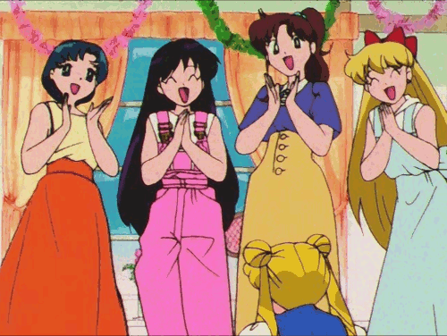 sailorcivilian:Ep 101Ami, Mako, and Minako wears their outfits again in ep 102 Rei third most worn o