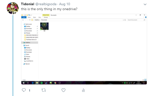 tidonial:THIS HAPPENED TO ME AND GOD I’M GOING TO CRY THANK YOU ONEDRIVE FOR DOING