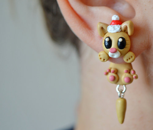 Cat ear plug,cute holiday ear stretcher,Personalized gifts plug Earrings for teens,16g,12g,10g,8g,6g