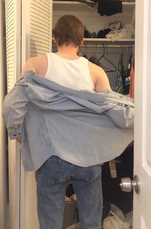 ontheporcelainthrone: white-briefs-lover:tanktopdude:Take off everything except the wife beater  So 