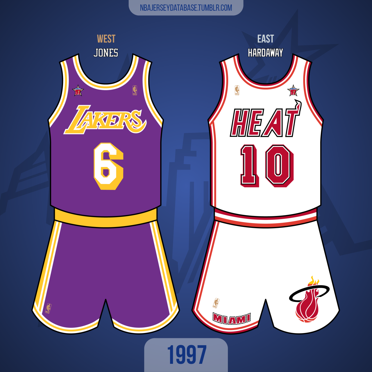 NBA Jersey Database, 1997 NBA All-Star GameGund Arena East 132 - West