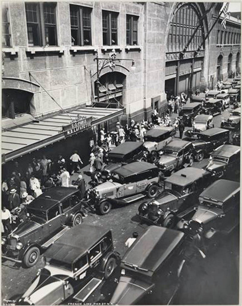 newyorkthegoldenage:  The French Line terminal at Pier 57, at 15th and West Streets, July 16, 1931. Photo: Byron Company via MCNY