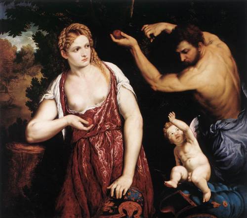 centuriespast:BORDONE, ParisVenus and Mars with Cupid1559-60Oil on canvas, 118 x 130,5 cmGalleria Do