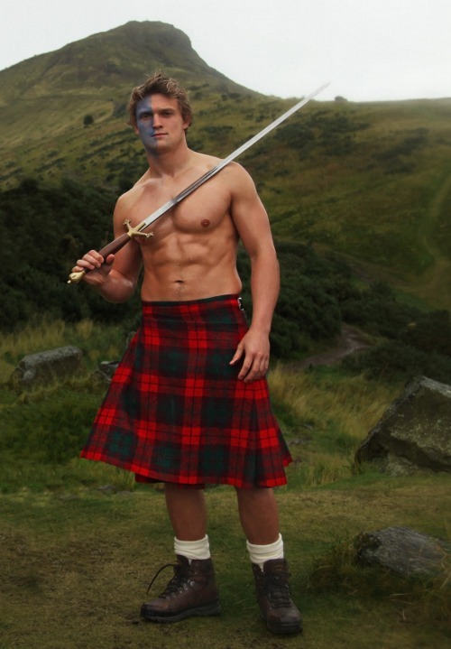 Flashing men in kilts