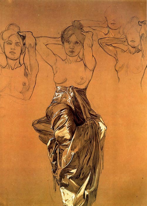 rememberance-of-things-past:  Some Mucha Drawings and Paintings  
