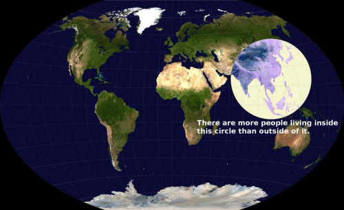 There are more people living inside this circle than outside of it.
