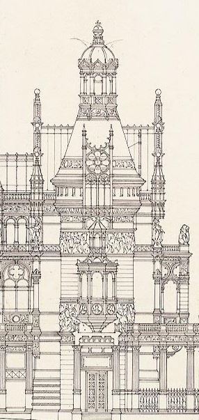 booksnbuildings:Otto Schmalz (German, 1861-1906), Design for a royal summer residence (1886; details