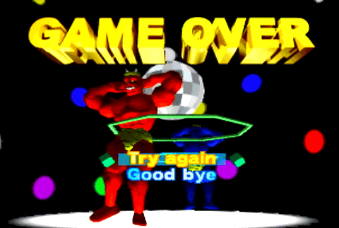 n64thstreet:Game Over in Mystical Ninja Starring Goemon, by Konami.