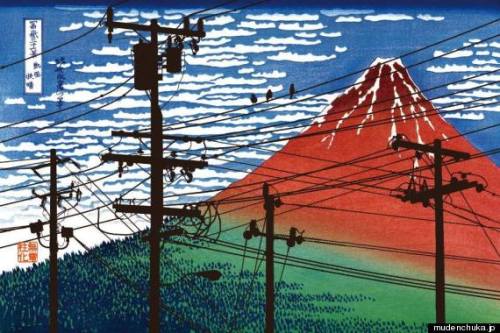 rdlf:  (赤富士が電線だらけ… 啓発イラストが「カッコよくて逆効果」と話題に【無電柱化民間プロジェクト】から)