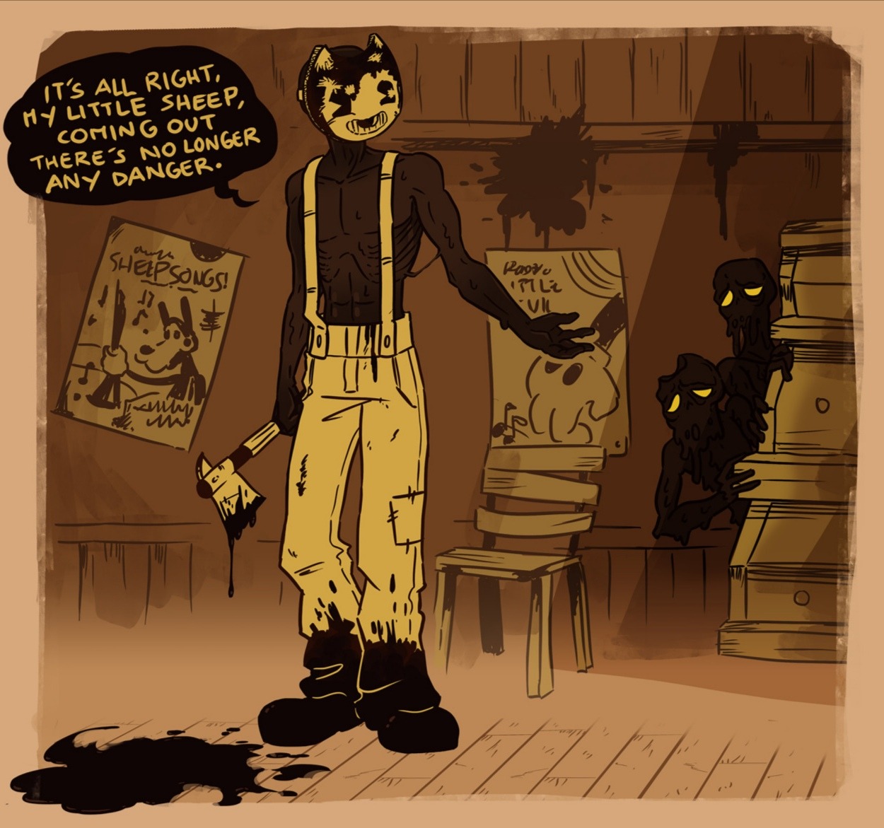 ⚡SalvagedEdish⚡ — A small AU where Bendy can't speak and meets