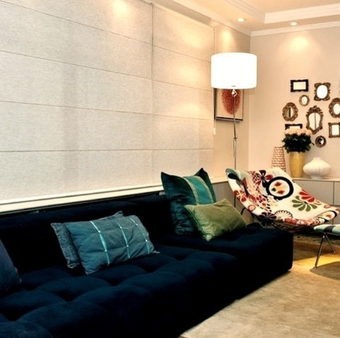 Loft-Style - Contemporary Family RoomFamily Room - Mid-sized Contemporary Loft-style Marble Floor Family