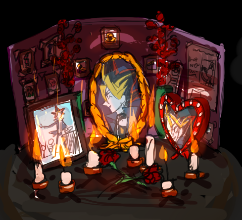 kattobingu:  caught admiring his king of games shrine 