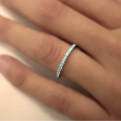 ringtorulethemall:  18K Gold Full Round Ring - Micro Pave 18K Gold with Swarovski Stone - Wedding Band - Engagement Ring - Thin Wedding Band - Ring rings