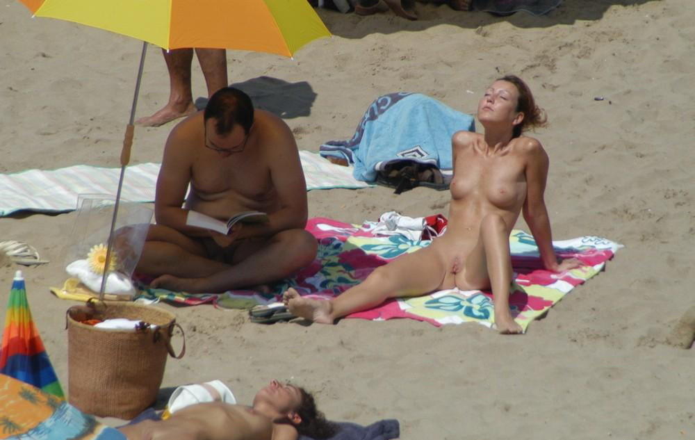Nude beach voyeur oops