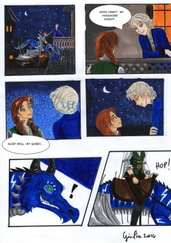 giuliaciulia89:   aaaaahh, coloured!!! and I’ll do the whole film like this ahahahaha!!!! The dragon is Frost, from the amazing fan fic “In the service of the queen”, by wolfspirit93 my deviant http://shishiyoukai.deviantart.com/   OMG! &lt;3