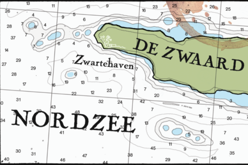 A nautical map of De Zwaardwhich is a fictional peninsula of The Netherlands that I’ve created