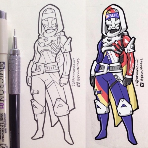 kevinraganit:  @bungie year2 #destinythegame #futurewarcult #fwc #hunter   no scanner, just colored in #mangastudio   planning to do the dead orbit warlock neck (secretly want to draw the DO Titan set)