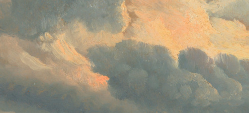 Simon Alexandre Clément Denis,Study of Clouds with a Sunset near Rome (detail)