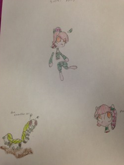 Though you don’t like sushi, I wanted to show you the pony and caterpillar I made based upon your design ^^Noice!