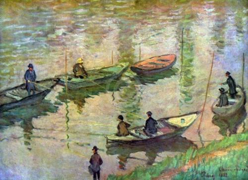 Fishermen on the Seine at Poissy   -  Claude Monet  1882The Österreichische Galerie Belvedere . Vien