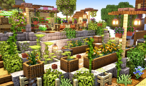 celesse: Squeezed in a little flower market and water plant area to give some more life to my Minecr