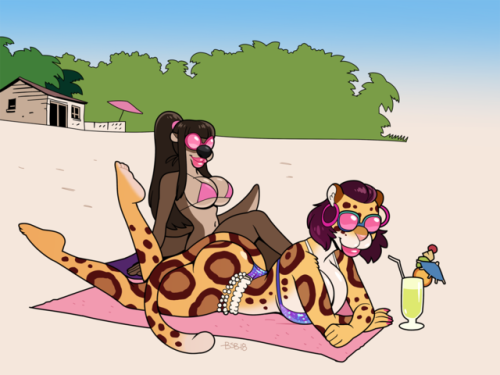 kotepteef: To go along with Free Beach Vacation, here’s a couple of beach pals hanging out in the Vacation Zone! Art by @blogshirtboy!  !