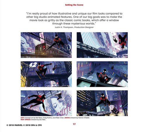 rufftoon:ca-tsuka: Preview of “Spider-Man: Into the Spider-Verse - The Art of the Movie” artbook.A