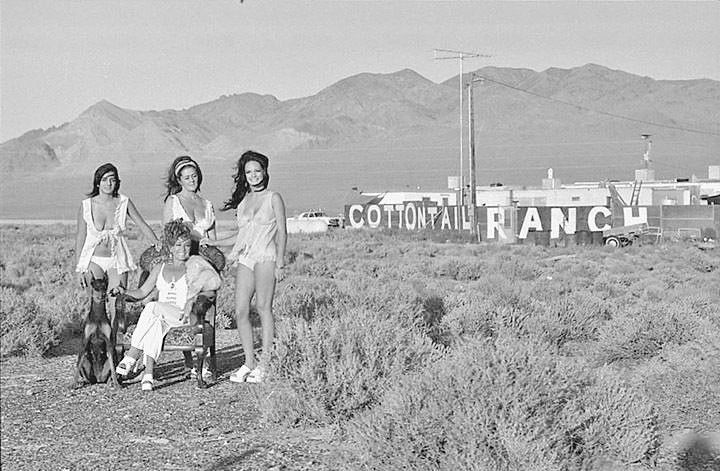 mistons: Madame Beverly Harrell and crew, c. 1970s. Cottontail Ranch, “The Friendliest