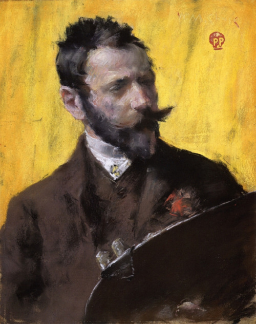 william-merritt-chase: Self Portrait, 1883, William Merritt Chase Medium: pastel 
