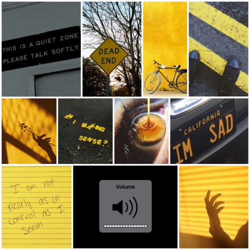 So I made another moodboard and I don’t know what it is. It’s yellow and black but is it grunge? Quo