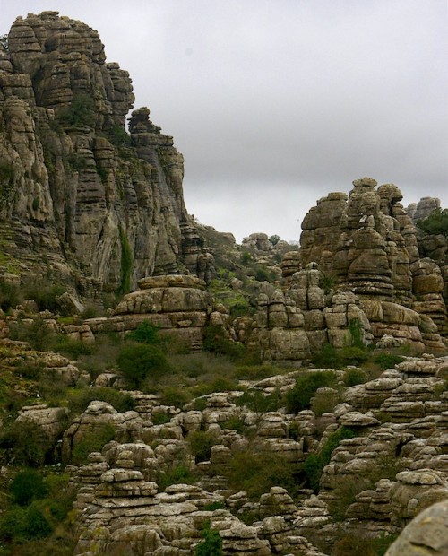 El Torcal is a massive, otherworldly maze of weathered limestone near Antequera, southern Spain. Her