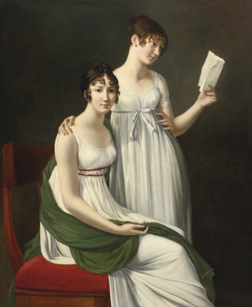 Portrait de deux jeunes femmes : la baronne Pichon et madame de Fourcroy.Oil on Canvas.130.8 x 107.8