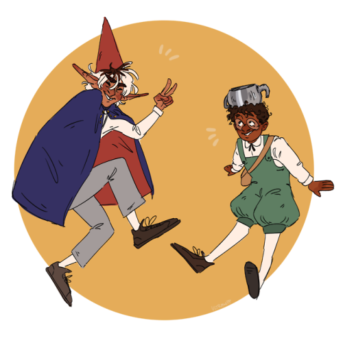 ultrasopp-moved:concept: taako and angus dress up as wirt and greg for fantasy halloween