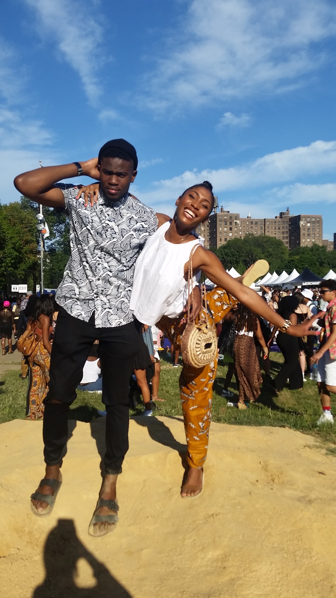 blackfashion:  Zara White Top, African Pants, Keith H Earrings Ambs.22.AFROPUNK 2015