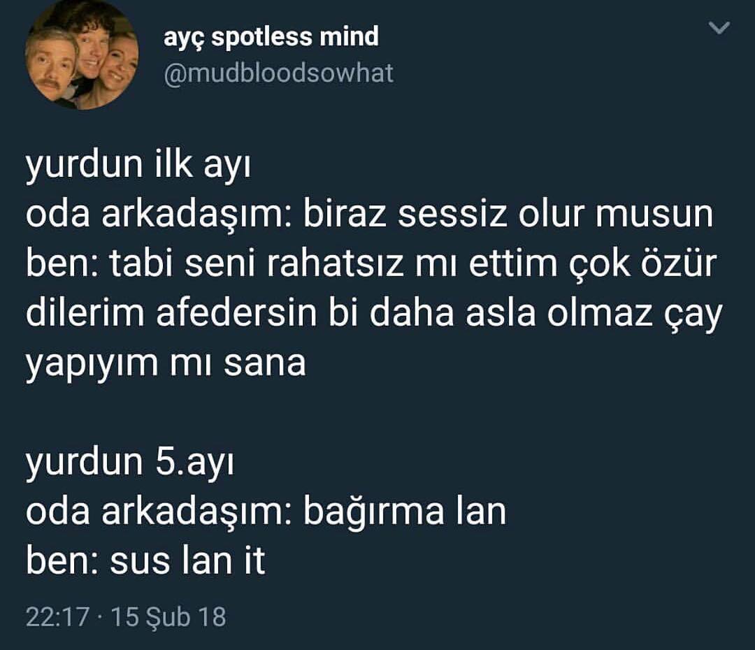 Yurdun ilk ayı
Oda...