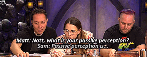 [A Gifset Of Sam Riegel And Laura Bailey On The Set Of Critical Role, With Appearances By Taliesin Jaffe