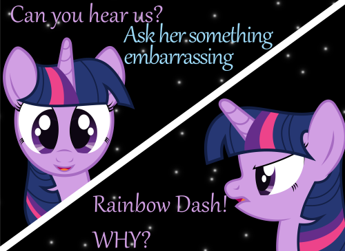 twidashlove:  magical-loyalty:  I like embarrassed Twilight-> go on, make Rainbow Dash happy  The start of something?  x3 Cuuuute~! The english a bit off/confusing, but I’m intrigued. c: